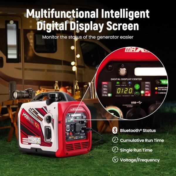 maXpeedingrods 4000 Watt Dual Fuel Inverter Generator with Bluetooth® Control Start and Display, RV Ready, Electric Start, Quiet for Outdoor Camping, Home Backup, Garden，PGMA Compliant - Image 7