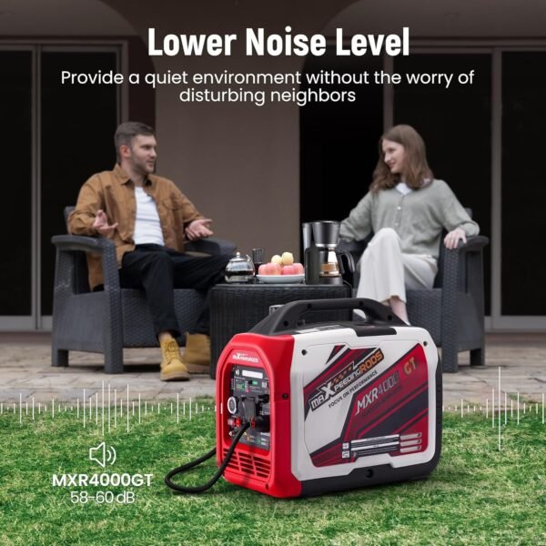 maXpeedingrods 4000 Watt Dual Fuel Inverter Generator with Bluetooth® Control Start and Display, RV Ready, Electric Start, Quiet for Outdoor Camping, Home Backup, Garden，PGMA Compliant - Image 6