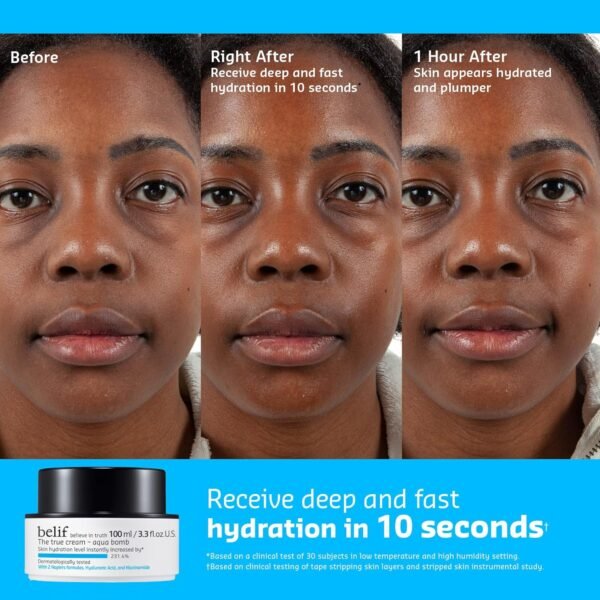 belif The True Cream Aqua Bomb | New & Improved | Hydration in 10 Seconds | Hyaluronic Acid, Niacinamide | Lightweight Hydrating Daily Moisturizer Face - Image 8