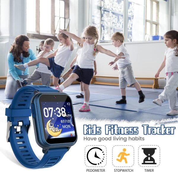 Kids Smart Game Watch with 24 Games HD Touch Screen Video Camera Music Player Pedometer Flashlight Alarm Clock 12/24 hr, Gifts for 5-12 Year Olds Boys - Image 7