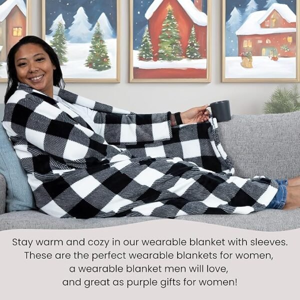 Adult Wearable Blankets for Women - Mens Wearable Blanket Adult, Christmas Gifts for Mom, Gifts for Women Gifts - Image 4