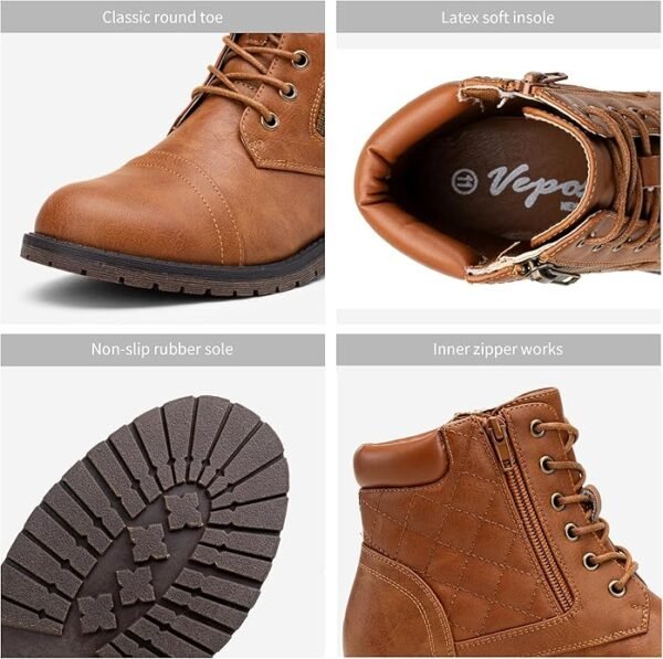 Vepose Women's Fashion Ankle Booties Combat Ankle Boots - Image 2
