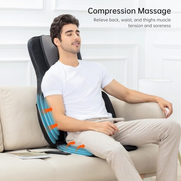 Snailax Neck and Back Massager with Heat, Full Body Massage Chair Pad with Compression, Shiatsu Kneading Seat Portable, Seat Massager - Image 8