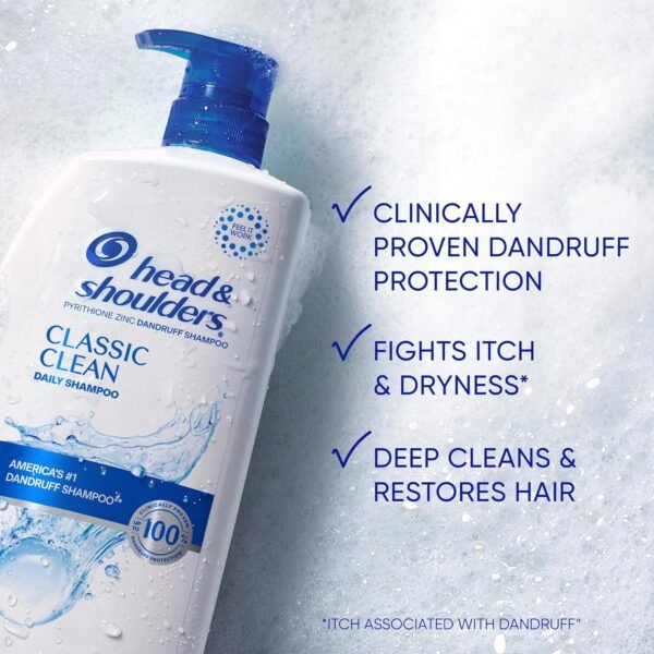 Head & Shoulders 2-in-1 Classic Clean Anti-Dandruff Shampoo & Conditioner Twin Pack, Paraben-Free, Color-Safe, Fresh Scent, 32.1 Fl Oz (Set of 2) - Image 8