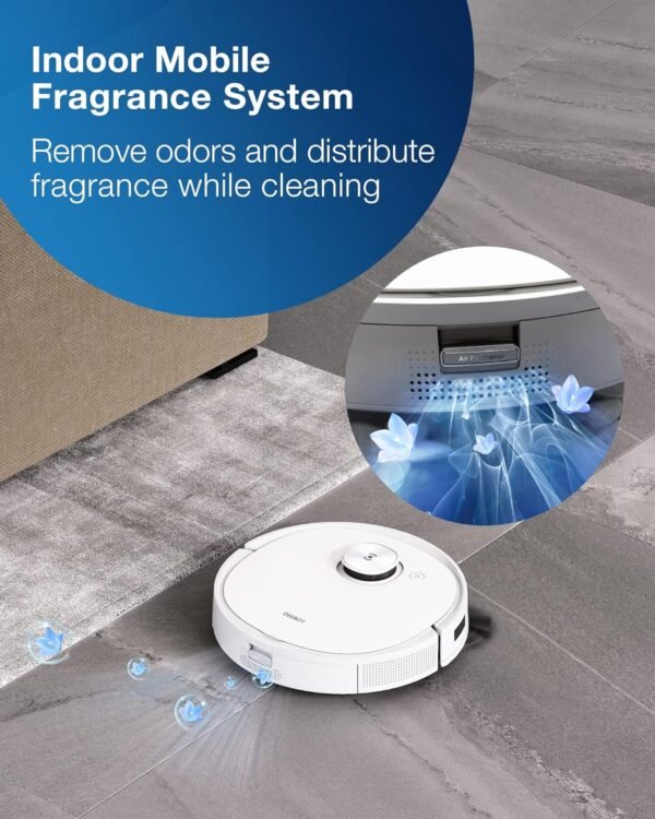 ECOVACS DEEBOT T9+ Robot Vacuum and Mop Combo with Auto-Empty Station, Precision Laser Mapping, 3D Maps, Oscillating Mopping, 3000Pa Suction, Hands-Free Cleaning for Up to 60 days, Air Freshener,White - Image 3