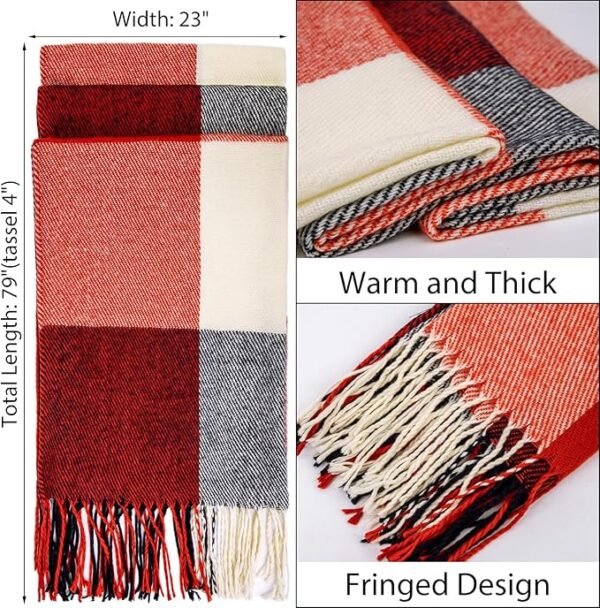 Loritta Womens Scarf Fashion Long Plaid Shawls Wraps Big Grid Winter Warm Lattice Large Scarves Gifts - Image 6