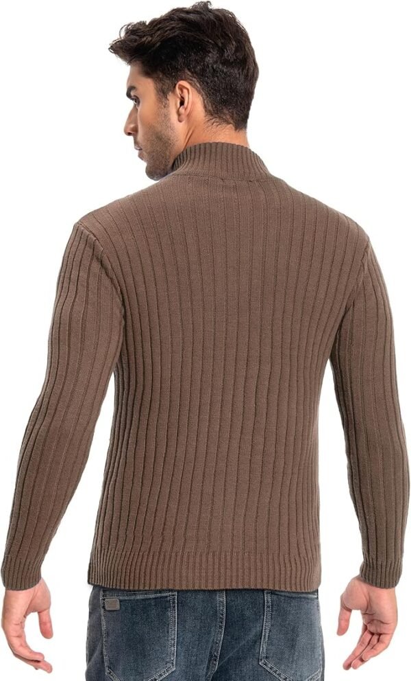 Pioneer Camp Men's Cardigan Sweaters Full Zip Up Stand Collar Slim Fit Casual Knitted Sweater with 2 Front Pockets - Image 4