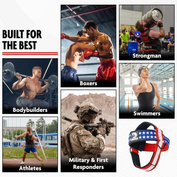 DMoose Neck Harness for Weight Lifting - Neck Exerciser with 30" Heavy Duty Steel Chain - Neck Strengthener to Support Injury Recovery & Neck Workout - Neck Trainer with Adjustable Head & Chin Strap - Image 4