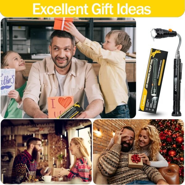 Magnetic Pickup Tool with LED Lights, Telescoping Magnet Flashlight, Cool Gadget Birthday Gifts Christmas Day Gifts for Men, Handyman, Husband, Boyfriend, Him, Father, Dad (1 Pack) - Image 7