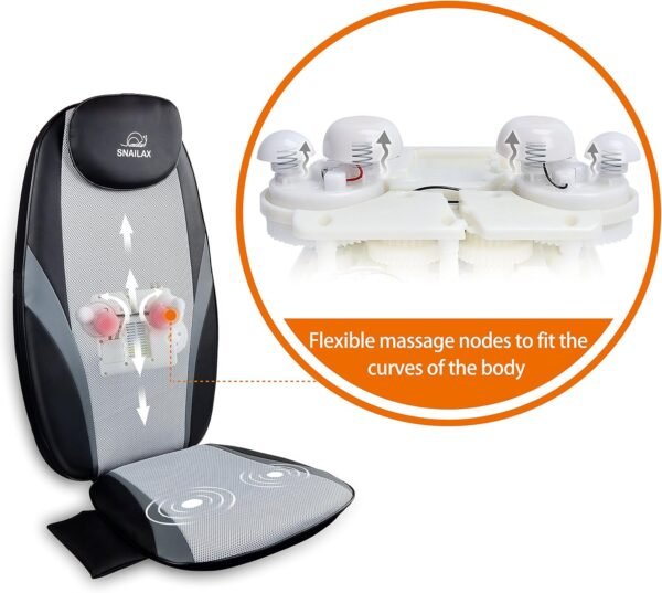 Snailax Shiatsu Massage Cushion with Heat Massage Chair Pad Kneading Back Massager for Home Office Seat use - Image 6