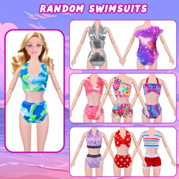 342 Pcs Doll Clothes and Accessories with Doll, Princess Gowns, Fashion Dresses, Top, Pants, Swimsuits, Shoes, Hangers and Other Accessories, Doll Playset Dress up Toy for Girls Toddlers Gift Toys - Image 6