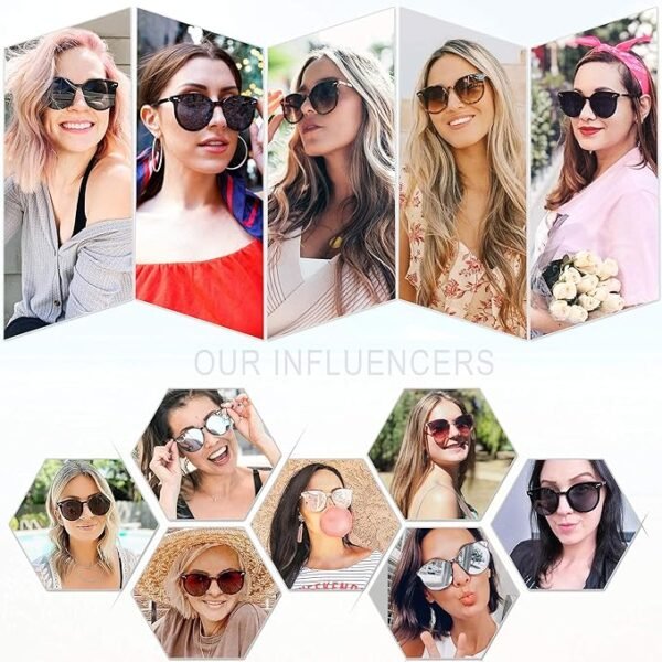 SOJOS Sunglasses Womens Trendy 2024 Classic Round Retro Vintage Shades Large Frame Sunnies SJ2067 - Image 5