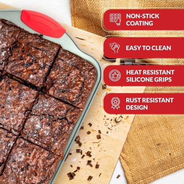 Boxiki Kitchen Non-Stick Steel 8x8 Square Baking Pan Durable, Convenient, and Premium Quality Non-Stick Baking Mold Bakeware. - Image 6