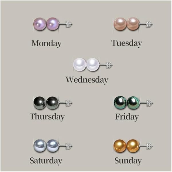 7 Pairs Pearl Earrings 925 Sterling Silver Pearl Stud Earrings Pearl Earrings Studs For Christmas Women Gifts Hypoallergenic Week Earrings