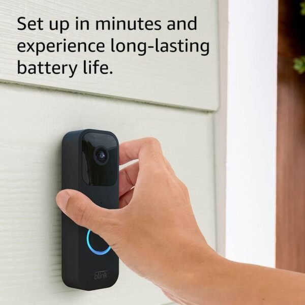 Blink Video Doorbell (newest model), Two-way audio, HD video, motion and chime app alerts and Alexa enabled — wired or wire-free (Black) - Image 3