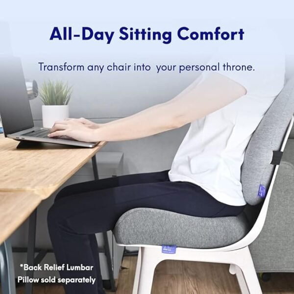 Cushion Lab Patented Pressure Relief Seat Cushion for Long Sitting Hours on Office & Home Chair - Extra-Dense Memory Foam for Soft Support. Car Pad for Hip, Tailbone, Coccyx, Sciatica - Black - Image 7