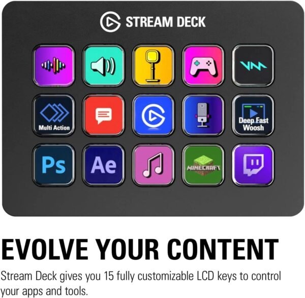 Elgato Stream Deck MK.2 – Studio Controller, 15 macro keys, trigger actions in apps and software like OBS, Twitch, ​YouTube and more, works with Mac and PC - Image 11