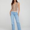 UEU Womens Striped Sweater Vest Button Up Knit Vest Tops Cropped Crochet Sleeveless Cardigan 2025 Trendy Fashion Outfits - Image 5