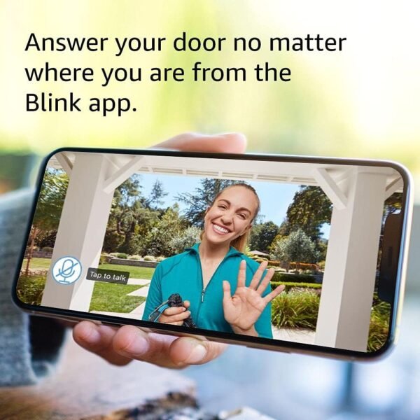 Blink Video Doorbell (newest model), Two-way audio, HD video, motion and chime app alerts and Alexa enabled — wired or wire-free (Black) - Image 4