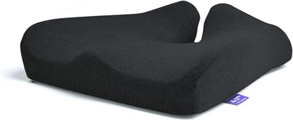 Cushion Lab Patented Pressure Relief Seat Cushion for Long Sitting Hours on Office & Home Chair - Extra-Dense Memory Foam for Soft Support. Car Pad for Hip, Tailbone, Coccyx, Sciatica - Black - Image 3