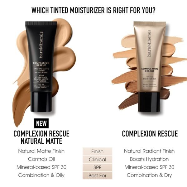 bareMinerals Complexion Rescue Tinted Moisturizer for Face with SPF 30 + Hyaluronic Acid, Hydrating Tinted Mineral Sunscreen for Face, Skin Tint, Vegan - Image 6