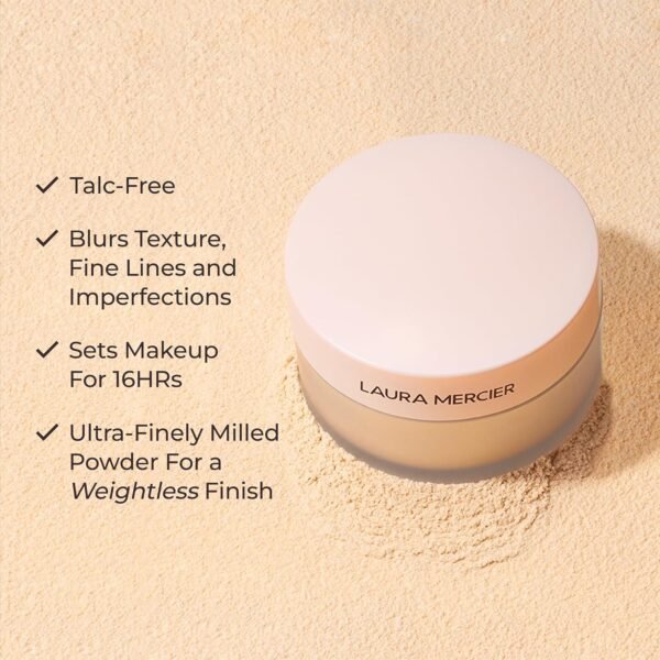 Laura Mercier Translucent Loose Talc-Free Setting Powder Ultra-Blur: Natural & Blurring Finish, Long Lasting, For Normal to Dry + Mature Skin, 4 Shades for All Skin Tones, Hyaluronic Acid Infused - Image 3