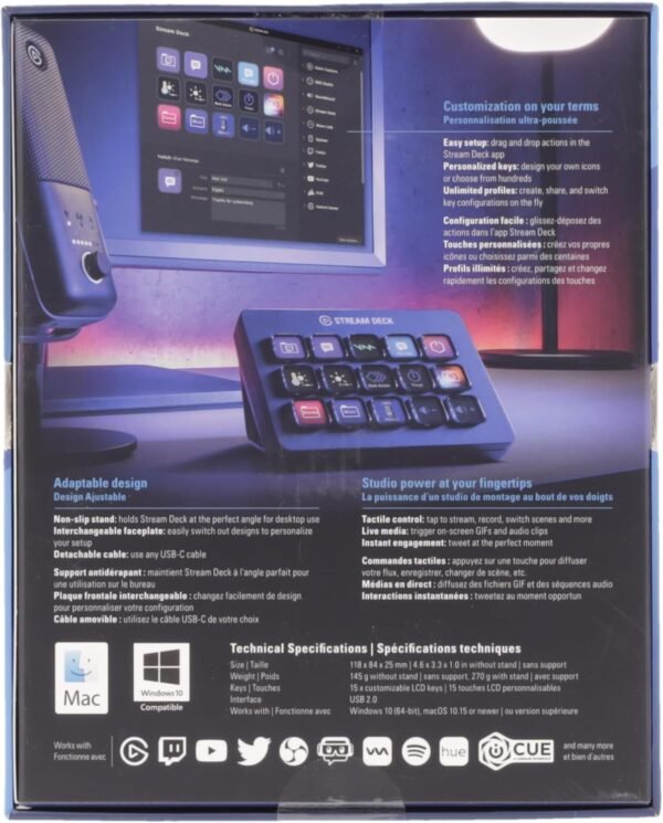 Elgato Stream Deck MK.2 – Studio Controller, 15 macro keys, trigger actions in apps and software like OBS, Twitch, ​YouTube and more, works with Mac and PC - Image 2