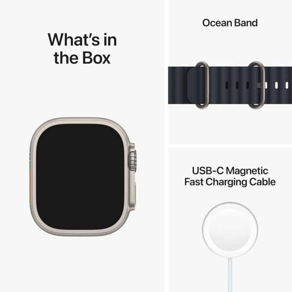 Apple Watch Ultra [GPS + Cellular 49mm] Titanium Case with Midnight Ocean Band, One Size (Renewed Premium) - Image 7